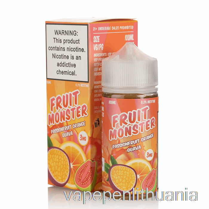 Pasifloros Apelsinų Gvajavos - Vaisių Monstras - 100 Ml 0mg Vape Skysčio